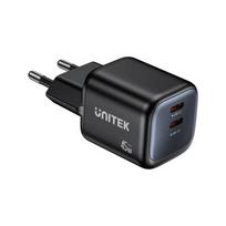 2x GAN 45W mains charger, 2x USB-C PD, QC, PCHUNIP1129ABK01_EU