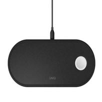 uniq Aereo Wireless Charger 3-in-1 10W Fast Charge, Charcoal Black (LITHOS Collective)