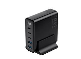 HAVIT UCLE004 EU - 140 W GaN five-port travel charger, black
