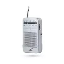 LTC lEGA portable pocket radio, AM/FM, mini-jack, silver