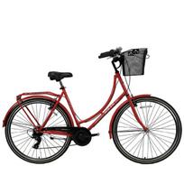 Miesto dviratis Bisan 28" Paradise S (PR10010418), raudonas / pilkas spalvos Ratų dydis: 28