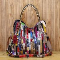 Tikros karvės odos krepšiai moterims Oda Paillette Natūralios odos krepšiai Snake Messenger Bag