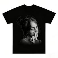 Billie Eilish Retro rašto švelni marškinėliai 2026 m. vasaros vyriški moteriški Hip Hop drabužiai Y2k mada Gatvės stilius Grynos medvilnės marškinėliai 4XL