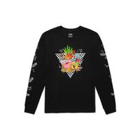 Vans X SpongeBob SquarePants Cartoon Print Crew Neck Long Sleeve T-Shirt Women Tops Black VN0A5I3FYZS XS