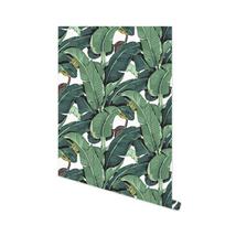 Tropical Palm Leaf Peel and Stick Wallpaper Green Banana Leaves Self Adhesive Wall Paper Removable Contact Paper for Living Room 2mx45cm