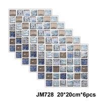 Lipnios marmurinės sienų plytelės - Vandeniui atsparūs lipdukai virtuvės užpakalinėms sienoms, vonios kambariams, svetainėms, lengva montuoti ir nuimti 20 x 20cm x 6pcs