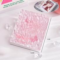Akrilinis kortelių albumas su banguotu dizainu - 3 colių mini vienos kišenės segtuvas K-pop idolų kolekcionuojamiems daiktams, lapų atsegamų albumų saugykla white