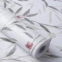 Lipni gėlių ir lapų tapetų rulonas Sienoms Žalia/Pilka Viniliniai Lipni Tapetai Dizainas Sienoms Vonios kambariui Miegamajam Namų Dekoras 1mx45cm