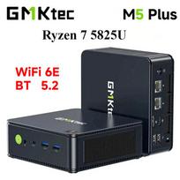 GMKtec M5 Plus Ryzen 7 5825U Mini PC Win11 Pro Dviguba DDR4 NVMe M.2 SSD WiFi6E BT5.2 Trys ekranai Stalinis Ofiso Žaidimų Kompiuteris 16G RAM 1TB SSD juoda