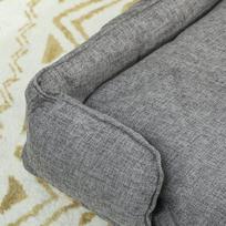 PawHut šunų sofa, sofa naminiams gyvūnėliams, lova augintiniams, nuimama ir skalbiama pagalvėlė, natūrali + tamsiai pilka