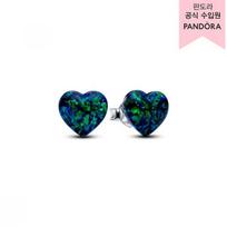Pandora Opalescent Žalias Širdies Auskarai Stud 293356c01 293356C01