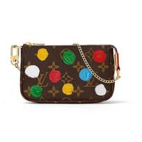 Louis Vuitton X Yayoi Kusama Mini Monogram dengto drobės peties rankinė Moteriška peties rankinė Daugiaspalvė M81866 Box(Basic Set+Box)