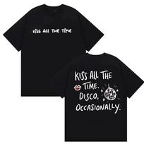 Harry Styles  Kiss All The Time. Disco, Occasionally.  Hand-Drawn Lip & Disco Ball Graphic Double Sided Oversized Streetwear Pop Rock Concert Fan 4XL