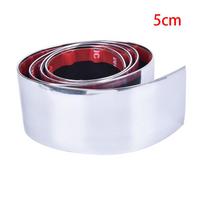 1vnt Universalaus automobilio durelių buferio dekoravimo formavimo apdailos sidabrinė chromo juostelė 5CM white