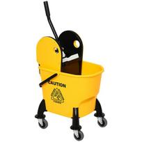 Valymo vežimėlis su gręžimo mechanizmu, 26 l, geltonas