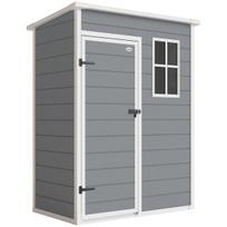Outsunny Sodo Namelis Plastikinis 1,14m² 151 x 92 x 193cm Su Nameliu Stogeliu Grindys Langas Pilkas, Pilka