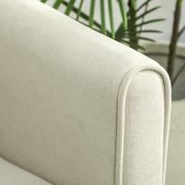 HOMCOM 2 vietų sofa su putplasčio paminkštinimu ir audinio apmušalu, skirta svetainei, miegamajam, metalinis rėmas, kreminės baltos spalvos HOMCOM
