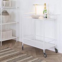 Baldų vežimėlis su ratukais 68x40x79 cm balto metalo - VITEA