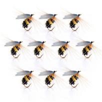 10 vnt. #10 Bioninės bitės muselinės žvejybai Sausos dirbtinės masalai Trout Fly surišimo medžiagos Plaukiojantis masalas Žvejybos muselės Masalas