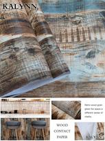 Peel and Stick Wallpaper Wood Plank Faux Wood Contact Paper Removable Self-Adhesive Vintage Wall Covering Prepasted Decorative 3FTx17in(1mx45cm)