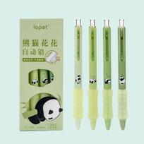 4 vnt./rinkinys Kawaii panda automatinis pieštukas, mielas 0,5 mm juodas grafitas, minkštas prisilietimas, rašymo mechaniniai pieštukai, studentų mokyklos kanceliarinės prekės