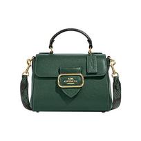 COACH Morgan Top Handle Satchel Green Pebbled Leather Snakeskin Accent Crossbody Bag Fashion Casual Daily Commute Handbag for Women CE568-IMV1Y Basic Set (Bag+Dust Bag)