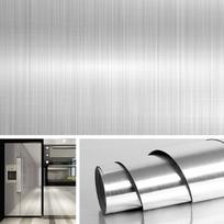 Metal Style Wallpaper Decorative Peel and Stick Film Brushed Silver/Gold Contact Paper PVC Waterproof House Appliance DIY Decal 40x100CM