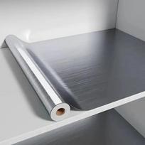 nerūdijančio plieno 40cm metalinis Vandeniui atsparus šlifuoto sidabro sienos lipdukas virtuvės svetainės šaldytuvo stalviršio lipnus tapetas 40cmX1m