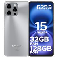 DOOGEE Note 58 Android išmanusis telefonas 16, 32(8+24) GB+128GB/2TB TF Mobilusis telefonas, 6,75  HD+ 90Hz ekranas, 6250mAh, 16MP+8MP Mobilusis telefonas atrakintas, 4G dviejų SIM kortelių sidabras
