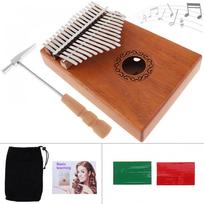 6 Pattens 17 Key Wood Kalimba, viena lenta raudonmedžio nykščio pianinas Mbira su visais priedais