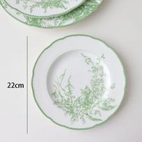 Nordic Modern Ceramic Plate Lily of The Valley Painted Cake Dessert Plates Afternoon Tea Tableware Pastoral Breakfast Bread Dish