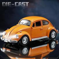 1:18 Vabalas Lydinio Klasikinio Automobilio Modelis Metaliniai Modeliai Transporto Priemonės Automobilio Modelis Aukštas Simuliavimas Garsas Šviesa Kolekcija Vaikų Žaislai Dovana oranžinė