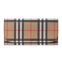 Burberry Vintažinio rašto odinė ilga piniginė su kontrastingomis siūlėmis kasdieniam naudojimui Basic Set (Bag+Dust Bag) beige