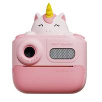 Vaikų kamera 48MP priekinė ir galinė vaikų spausdinimo kamera termo spausdinimo daugiafunkcinė kamera vaikams Pink Horse rožinė