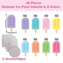 48 Ice Cream Paper-Cut Summer Bulletin Board Decoration Popsicle Jam Classroom Bulletin Board Party Decoration Supplies