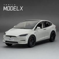 1:24 Tesla Model X Tesla Model 3 Lydinio Lieto Žaislinio Automobilio Modelis Garsas ir Šviesa Vaikams Žaislas Kolekcionuojami Daiktai Gimtadienio dovana balta