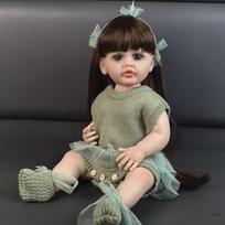 KEIUMI Reborn Baby Girl Doll 55 cm Pilnas silikoninis vinilo korpusas Realistiška princesė Bebe naujagimė lėlė Vaikams Žaidimo draugai Kalėdų dovanos 22 inch about 55 cm mėlyna