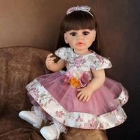 Realistiška Reborn kūdikio lėlė 55 cm Elegantiška Princesė Naujagimio lėlės Ilgi plaukai Bebe žaislas Vaikų gimtadienio Kalėdinės dovanos 22 inch about 55 cm