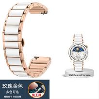 18mm Ceramics Bracelet Strap For Garmin Forerunner 255S/265S Music, Venu 2S/3S, Vivoactive 4S/Vivomove 3S Butterfly Buckle Replacement Wristband Belt 18MM