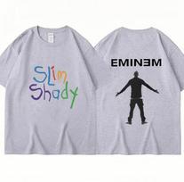 Fashion Rapper Eminem Slim Shady Print T Shirt Men Women Hip Hop Vintage High Street T Shirts Oversized Cotton Tshirt Streetwear 4XL