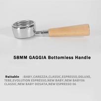 58mm Filter for GAGGIA Coffee Machine Bottomless Coffee Portafilter Home Espresso Solid Wood Handle Universal Barista Tool