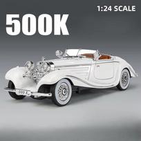 1:24 Mastelis 500K Senovinio Automobilio Modelis Žaislas Metalinis Lydinio Sportinio Automobilio Žaislai su Garsu ir Šviesa Atgal Traukiami Transporto Priemonės Vaikų Dovanoms balta