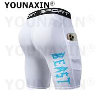 Vyriški jogos sportiniai šortai, sporto salės, fitneso, treniruočių, bėgimo, krepšinio šortai su kišene, apatiniai, greitai džiūstantys S M L XL 2XL 3XL S balta