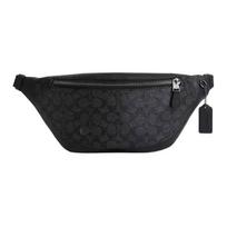 Coach Warren Juosmens krepšys, Signature drobė, juodas raštuotas oda, vyriškas per petį nešiojamas krepšys, kasdienis kelionėms, darbui CV926-QBMI5 Basic Set (Bag+Dust Bag)