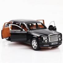 1:24 Rolls Royce Phantom Modelio Žaislinis Automobilis Lydinio Diecast Simuliacija Garsas Šviesa Traukiamas Atgal Kolekciniai Žaislai Transporto priemonė Vaikams Dovanos juoda