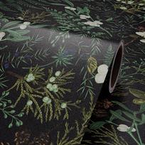 Tropical Moss Leaf Peel and Stick Wallpaper Black Floral Self Adhesive Removable Floral Contact Paper for Bedroom Walls Cabinets 3mx45cm