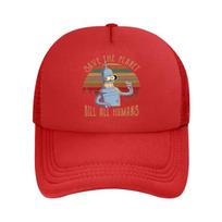 Bender Planet Retro Futurama  Themed Save the Planet Art Mesh Baseball Cap One Size