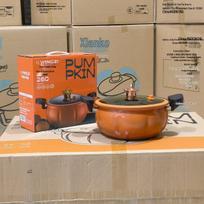 Non-Stick Big Belly Pumpkin Stew & Pressure Cooker - Ideal for Soups & Gifts orange