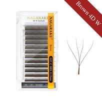 NAGARAKU Brown Dark Brown 3D/4D/5D W Shape Hand Waved Premade Fans Eyelash Extensions Full Lashes Natural Soft Light Matte Dense C&0.07mm&8mm