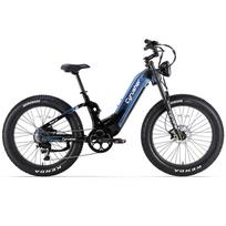 Elektrinis dviratis Cyrusher Trax 750W variklis 26  storos padangos pilna pakaba suaugusiųjų E-bike 52V 20AH hidraulinis diskinis stabdys Maksimali apkrova 150 kg With Accelerator-45Km/h mėlyna
